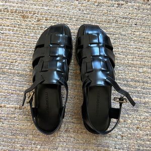 Mari Giudicelli Cae Black Fisherman Sandals 38